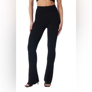 Nwt LITA by Ciara Women’s Rib Organic Cotton Flare Pants in black Size XS